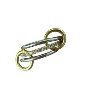 Connector ring  925 Sterling Silver Moissanite Diamond size 8.5